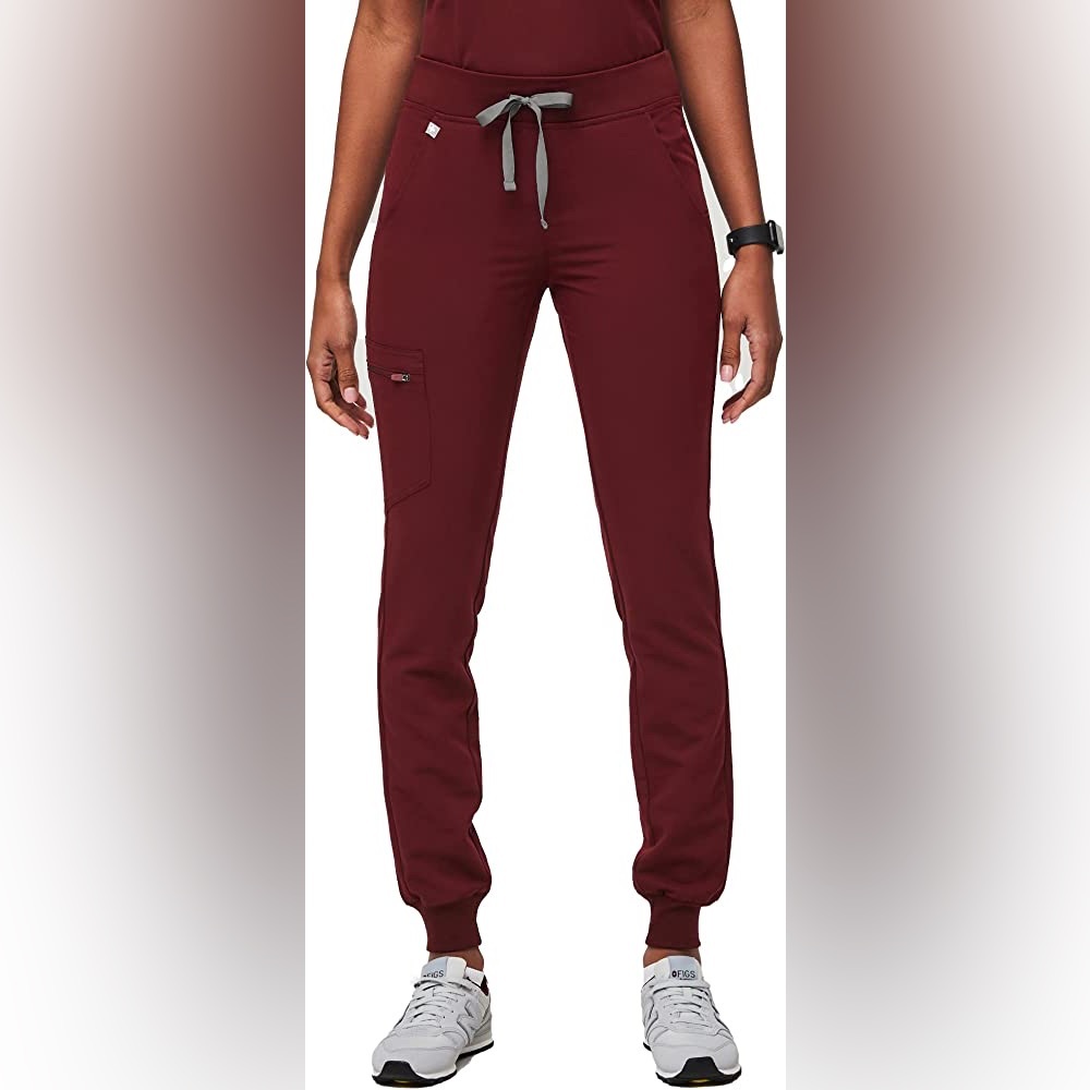 Figs Burgundy Zamora - Petite Jogger Scrub Pants - XS - Petite / Burgundy